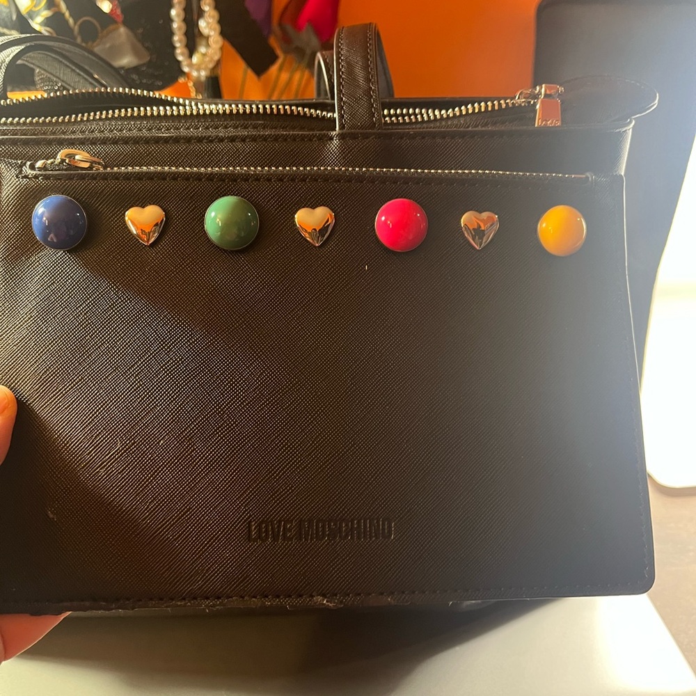 Love Moschino Black Leather shoulder bag Tote and wallet - Picture 7 of 10